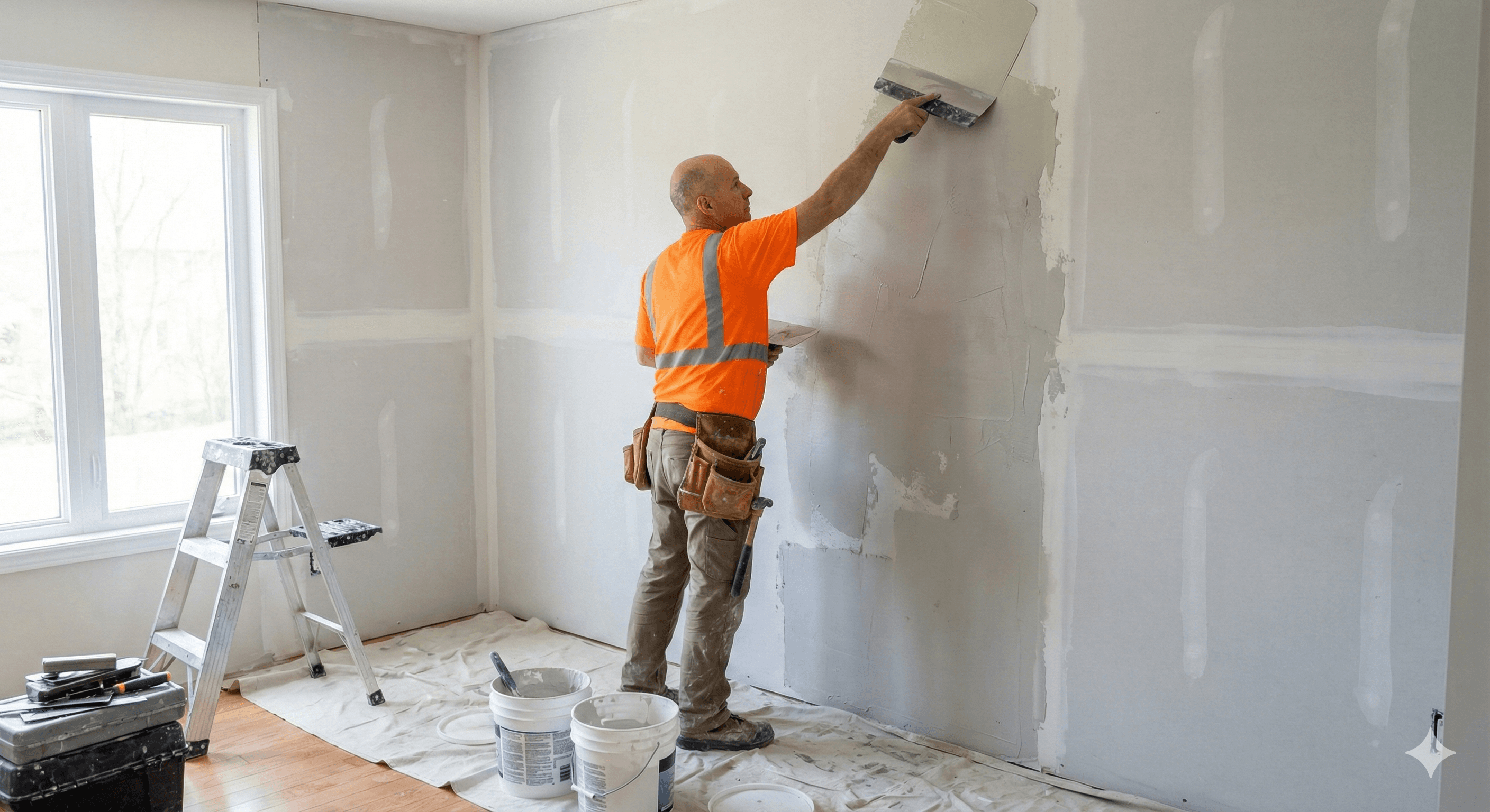 Exterior stucco finish being applied on a home